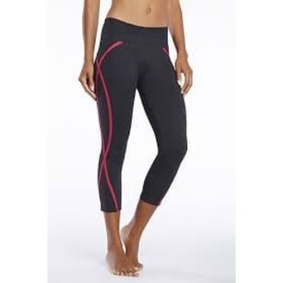 Fabletics Cala Capri Leggings Black and Pink Women’s Size X-Large - Picture 1 of 5